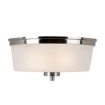 Urban Swag Flush Mount Ceiling - Brushed Nickel / White