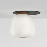 Misko C25 Ceiling Light Fixture - Walnut / Opal