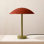Arundel Table Lamp - Reed Green / Oxide Red Shade