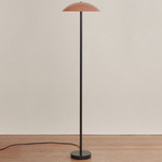 Arundel Floor Lamp - Black / Peach Shade