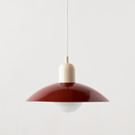 Arundel Orb Pendant - Bone / Oxide Red Shade