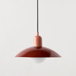 Arundel Orb Pendant - Peach / Oxide Red Shade