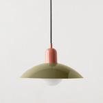 Arundel Orb Pendant - Peach / Reed Green Shade