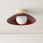 Arundel Orb Surface Mount - Bone Canopy / Oxide Red Shade