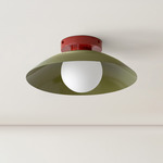 Arundel Orb Surface Mount - Oxide Red Canopy / Reed Green Shade