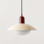 Arundel Mushroom Pendant - Oxide Red / Bone Shade