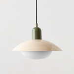 Arundel Mushroom Pendant - Reed Green / Bone Shade