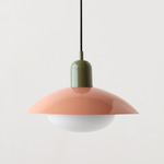 Arundel Mushroom Pendant - Reed Green / Peach Shade