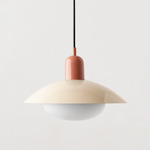 Arundel Mushroom Pendant - Peach / Bone Shade