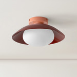 Arundel Mushroom Surface Mount - Peach Canopy / Oxide Red Shade