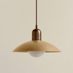 Brass Arundel Orb Pendant - Patina Brass / Brass Shade