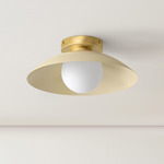 Arundel Orb Surface Mount - Brass Canopy / Bone Shade