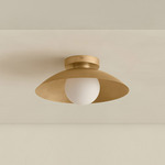 Brass Arundel Orb Surface Mount - Brass Canopy / Brass Shade