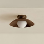 Brass Arundel Orb Surface Mount - Patina Brass Canopy / Patina Brass Shade