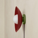 Arundel Orb Surface Mount - Reed Green Canopy / Oxide Red Shade