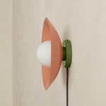 Arundel Orb Surface Mount - Reed Green Canopy / Peach Shade