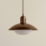 Brass Arundel Mushroom Pendant - Patina Brass / Patina Brass Shade