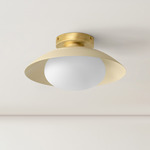 Arundel Mushroom Surface Mount - Brass Canopy / Bone Shade