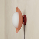 Arundel Mushroom Surface Mount - Oxide Red Canopy / Peach Shade