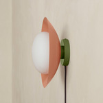 Arundel Mushroom Surface Mount - Reed Green Canopy / Peach Shade