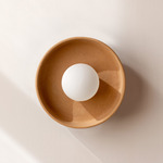 Ceramic Disc Orb Surface Mount - Black Canopy / Tan Clay Shade