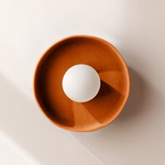 Ceramic Disc Orb Surface Mount - Peach Canopy / Terracotta Shade
