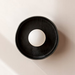 Ceramic Disc Orb Surface Mount - Black / Black Clay
