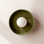 Ceramic Disc Orb Surface Mount - Reed Green / Green Clay