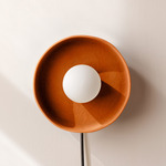 Ceramic Disc Orb Surface Mount - Peach Canopy / Terracotta Shade