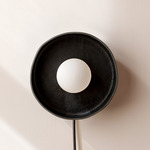 Ceramic Disc Orb Surface Mount - Black Canopy / Black Clay Shade