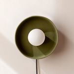 Ceramic Disc Orb Surface Mount - Black / Green Clay