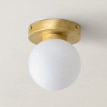 Orb Surface Mount - Brass / White