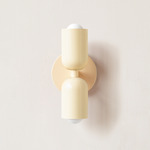 Up Down Slim Wall Sconce - Bone Canopy / Bone Upper Shade