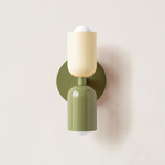 Up Down Slim Wall Sconce - Reed Green Canopy / Bone Upper Shade