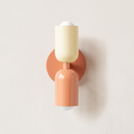 Up Down Slim Wall Sconce - Peach Canopy / Bone Upper Shade