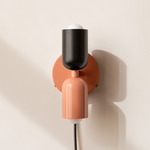 Up Down Plug-In Wall Sconce - Peach Canopy / Black Upper Shade