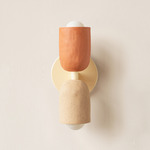 Ceramic Up Down Slim Wall Sconce - Bone Canopy / Terracotta Upper Shade