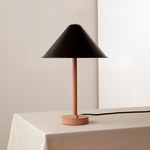Eave Table Lamp - Peach / Black Shade