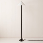Glass Tipi Floor Lamp - Black / Opaline