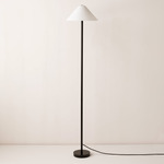 Glass Tipi Floor Lamp - Black / Sandblasted White
