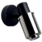 Biny Spot Wall Sconce - Matte Black / Polished Nickel