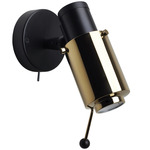 Biny Spot Wall Sconce with Directional Stick - Matte Black / Gold