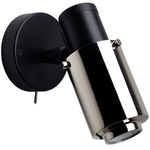 Biny Spot Wall Sconce - Matte Black / Polished Nickel