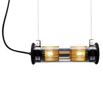 In The Tube Horizontal Gold Pendant - Gold / Transparent