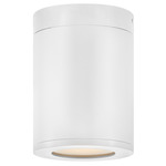 Silo Outdoor Flush Mount - Satin White / Etched Glass