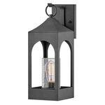 Amina Outdoor Wall Mount Lantern - Aged Zinc / Clear Seedy