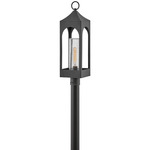Amina 120V Outdoor Post / Pier Mount - Aged Zinc / Clear Seedy