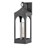 Amina Outdoor Wall Mount Lantern - Aged Zinc / Clear Seedy