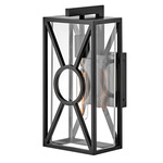 Brixton 120V Outdoor Wall Sconce - Black / Clear