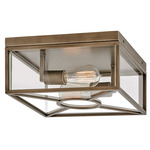 Brixton Outdoor Flush Mount - Burnished Bronze / Clear